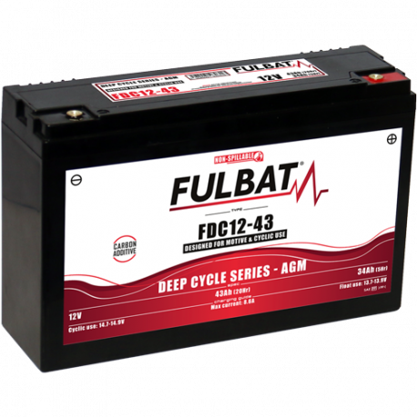 Batterie FULBAT FDC12-39 - Deep Cycle AGM Carbone - 12V - 39Ah